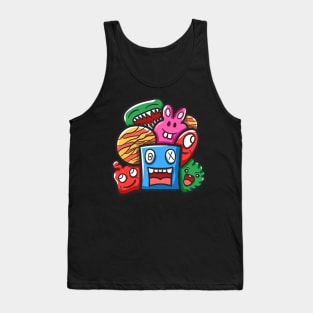 Monster Character Doodle Art Tank Top